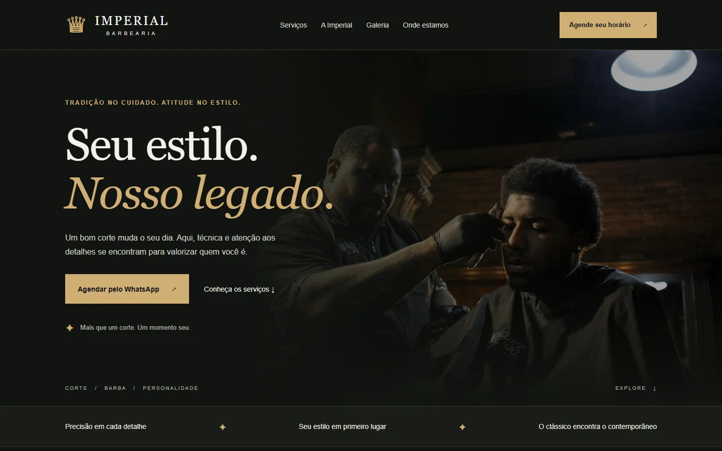 Barbearia Imperial — desktop